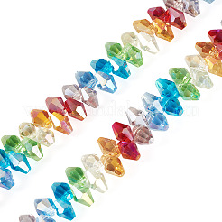 2 brin de perles de verre transparentes par galvanoplastie&nbsp;EGLA-TA0013-77