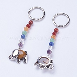 Porte-clés chakra oeil de tigre naturel&nbsp;KEYC-P040-E05