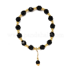 Bracelets à breloques en perles d'onyx noir naturel&nbsp;BJEW-JB12058