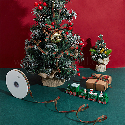 1 Rolle rot und grün kariertes Weihnachtsband aus Polycotton&nbsp;OCOR-PH0007-29B