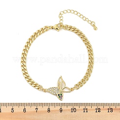 Micro ottone spianare Braccialetti di collegamento zirconi&nbsp;BJEW-M050-04G-02