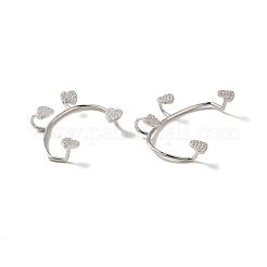 Orecchini polsino cuore in zirconi chiari&nbsp;EJEW-K093-26P