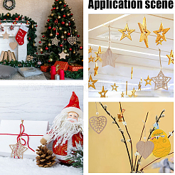 2 ensemble de 2 décorations de pendentifs en bois sur le thème de Noël&nbsp;HJEW-GF0001-39B