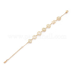 Armbänder aus Messing mit Chakra-Symbolen für Damen&nbsp;BJEW-N039-01G