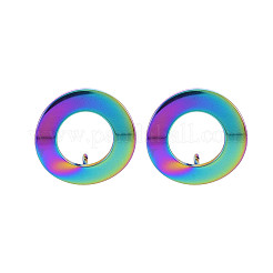 Orecchini a bottone in acciaio inossidabile 304 color arcobaleno&nbsp;LS-STAS-N098-018