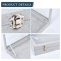 Vetrine porta collane in legno rivestite in velluto&nbsp;AJEW-WH20054-340B
