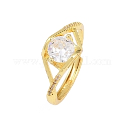 Anelli per polsini da donna in ottone con micro pavé di zirconi cubici&nbsp;RJEW-Z113-39G
