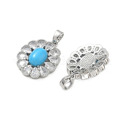 Pendenti in zirconi cubici trasparenti in micro pavè di ottone&nbsp;KK-C172-22P