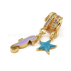 Pendentifs en laiton micro pavé de zircones cubiques transparentes&nbsp;CU-CBA30E8-06G