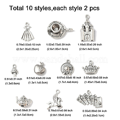 20 pz 10 stili pendenti in lega di stile tibetano&nbsp;TIBEP-FP0001-16