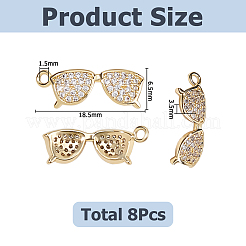 8pcs latón micro pavé colgantes de circonita cúbica&nbsp;KK-HS0015-78