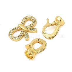 Messing Micro Pave klare Zirkonia Falte über Verschlüsse&nbsp;KK-H202-21G