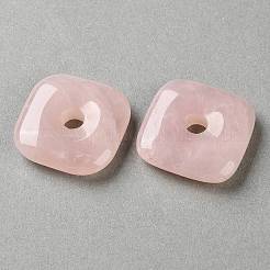 Ciondoli a disco in quarzo rosa naturale del Madagascar con motivo pi greco&nbsp;GG-D003-B02-18