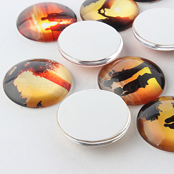 Halbrund Liebe Dämmerung Foto Glaskuppel Cabochons&nbsp;GGLA-A002-20mm-HH