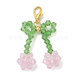 3 pz pendenti decorativi in cristallo austriaco imitazione vetro ciliegia&nbsp;HJEW-JM04058