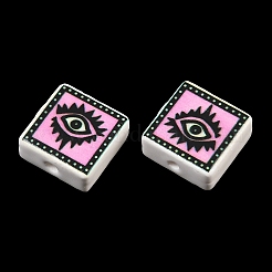 Cuentas de porcelana hechas a mano impresos&nbsp;PORC-G016-04U