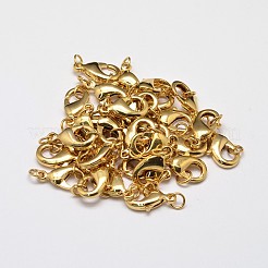 Cierres  de pinza de langosta de latón con revestimiento al vacío de PVD para fabricación de joyas&nbsp;KK-I599-15mm-G-RS
