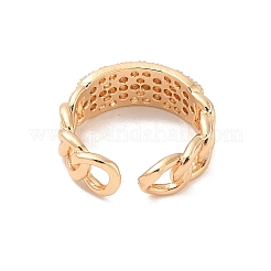 Anneaux de manchette ouverts en laiton micro pavé de zircone cubique&nbsp;RJEW-R146-03KCG