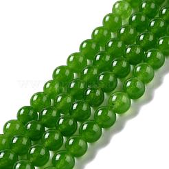 Chapelets de perles en jade de malaisie naturelle et teinte&nbsp;G-A146-6mm-A28