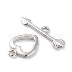 Fermagli a barilotto in ottone a forma di cuore&nbsp;KK-S403-21P