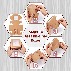 Scatole per biscotti quadrate in carta con finestra quadrata trasparente&nbsp;CON-TAC0001-12B-02