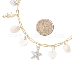 Collar con colgante de estrella de mar&nbsp;NJEW-JN05405-02