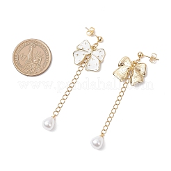 Boucles d'oreilles pendantes en alliage émaillé avec nœud papillon&nbsp;EJEW-JE06645-04