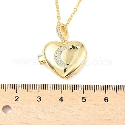 Colliers avec pendentif en forme de cœur en laiton micro pavé en zircone cubique transparente pour femmes&nbsp;NJEW-S449-04A-G