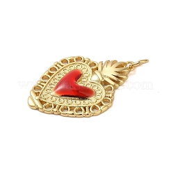 Pendentifs en laiton émaillé de placage de crémaillère&nbsp;KK-S372-01G-02