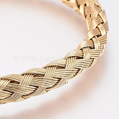Ionenplattierung (IP) 304 Edelstahl-Manschettenarmreifen Drehmoment-Armreifen&nbsp;X-BJEW-H570-27G