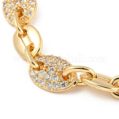 Bracelets à maillons en laiton doré avec micro pavé de zircone cubique&nbsp;BJEW-P314-A01-G