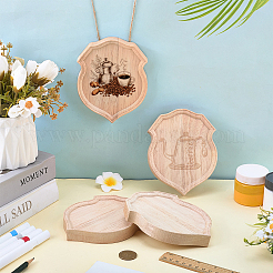 4 Stück schildförmige Präsentationstabletts mit Gummi-Holzsockel&nbsp;WOOD-FG0001-65