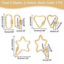6 Stück 6 Stile 304 Edelstahl Schraube Karabiner Schloss Charms&nbsp;STAS-UN0040-79