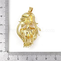 Pendentifs avec zircon cubiques à micro-pavés en laiton&nbsp;KK-I358-035G