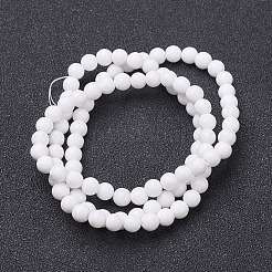 Cuentas mashan naturales redondos del jade hebras&nbsp;X-G-D263-4mm-XS01