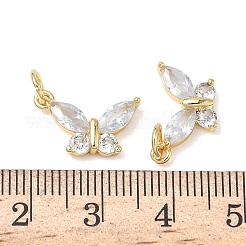 Messing klare Zirkonia Charms&nbsp;KK-L253-18G-02