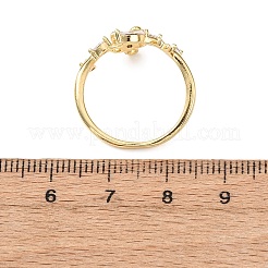 Anneaux ouverts de manchette en laiton à micro-pavé de zircone cubique&nbsp;RJEW-F204-03G