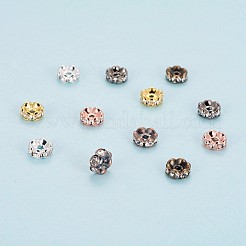 Messing Strass Zwischen perlen&nbsp;RB-JP0002-08