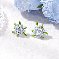 Ohrstecker mit Blumenmotiv aus 304 Edelstahl&nbsp;EJEW-MZ00457