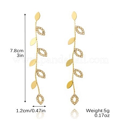 Ohrringe mit Zirkonia-Ketten und Quasten&nbsp;EJEW-P236-05G
