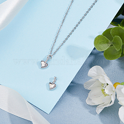 2 pz 925 ciondoli a forma di cuore in argento sterling placcato rodio&nbsp;STER-HS0001-06P