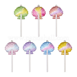 14 pendentif en résine transparente à 7 couleurs dégradées&nbsp;FIND-TA0004-65