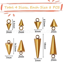32 pz 4 pendenti in acciaio inossidabile 304&nbsp;STAS-SZ0002-36G
