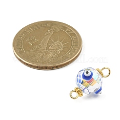 Transparente Evil-Eye-Glasverbinder-Charms&nbsp;PALLOY-JF02209