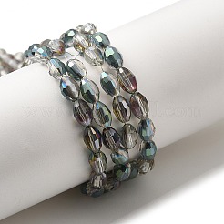 Chapelets de perles en verre électroplaqué&nbsp;EGLA-J013-4x6mm-H02