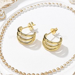 Boucles d'oreilles à tige triple C en acier inoxydable 304 pour femmes&nbsp;EJEW-C096-68G-01