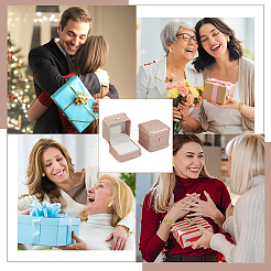 2 x Geschenkbox für Ringe aus PU-Leder&nbsp;LBOX-CL0004-04
