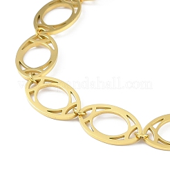 Ionenplattierung (IP) 304 Edelstahl Pferdeauge Gliederarmband für Frauen&nbsp;BJEW-K254-11A-G