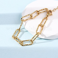304 Edelstahl-Büroklammer-Kettenarmbänder für Damen und Herren&nbsp;LS-BJEW-A048-01G
