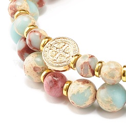 Ensemble de bracelets extensibles en perles rondes en bois naturel&nbsp;BJEW-JB07367